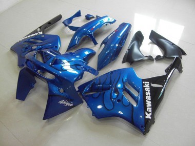 Bleu Noir Flamme Carénages Moto Kawasaki ZX9R 1994-1997