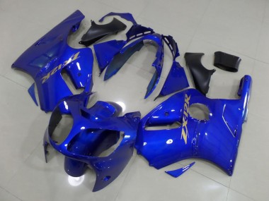 Bleu avec Or Décalque Carénage Moto Kawasaki ZX12R 2000-2001