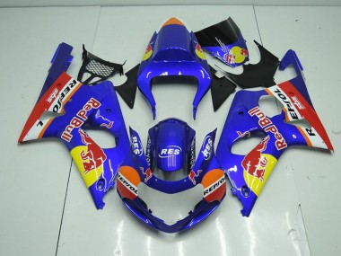 Bleu Red Bull Carénage Moto Suzuki GSXR 1000 K1 2000-2002