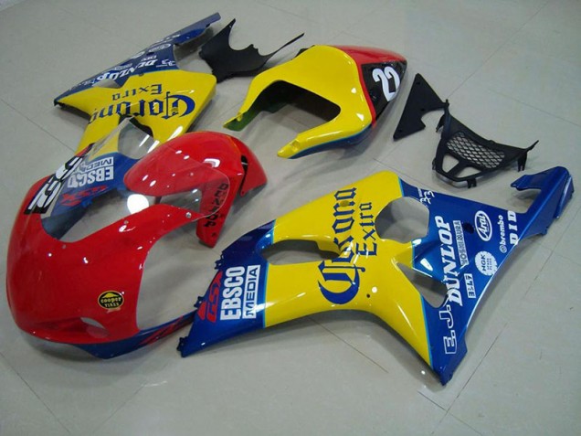 Rouge Jaune Bleu Corona Courses Carénage Moto Suzuki GSXR 1000 K1 2000-2002