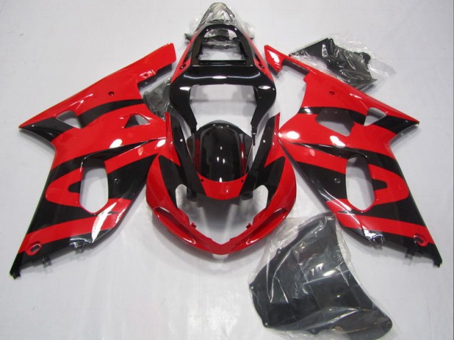 Noir Rouge Carénage Moto Suzuki GSXR 600 K1 K2 K3 2001-2003