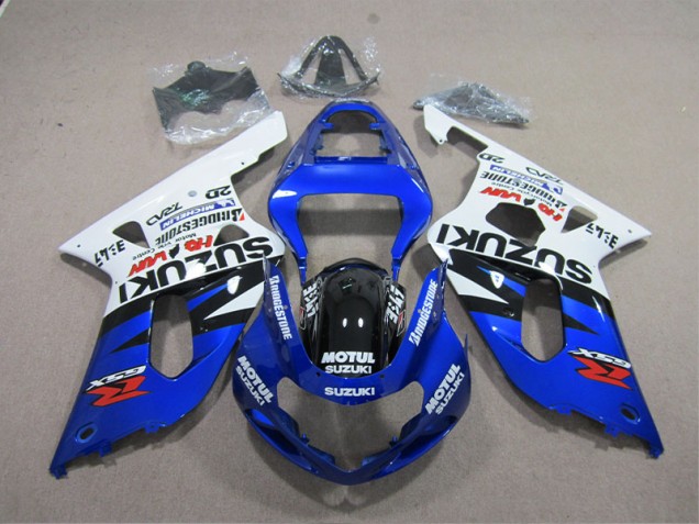 Bleu Blanc Motul Carénages Moto Suzuki GSXR 600 K1 K2 K3 2001-2003