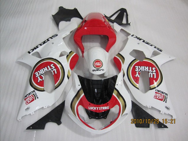 Rouge Blanc Lucky Strike Carénage Moto Suzuki GSXR 600 K1 K2 K3 2001-2003