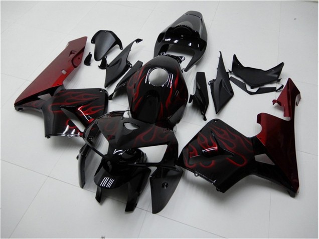 Rouge Flamme Noir Carénage Moto Honda CBR 600 RR 2005-2006