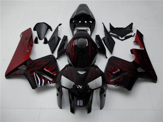 Rouge Flamme Noir Carénage Moto Honda CBR 600 RR 2005-2006