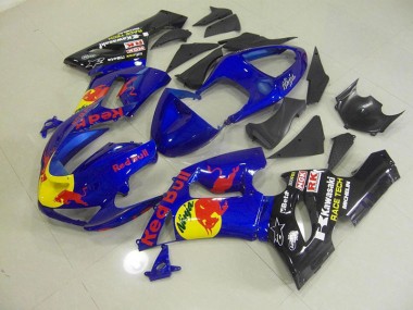 Bleu Red Bull Carénage Moto Kawasaki ZX6R 2005-2006