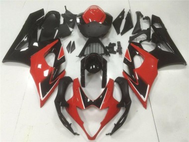 Rouge Noir Kit Carénages Motos Suzuki GSXR 1000 K5 2005-2006