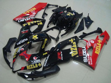 Noir Rouge Rizla Carénage Moto Suzuki GSXR 1000 K5 2005-2006