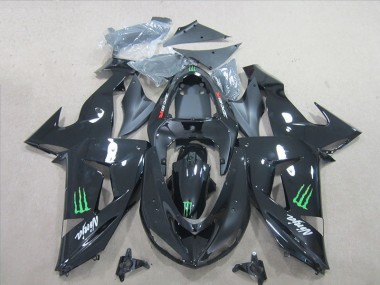 Noir Vert Monster Ninja Carénage Moto Kawasaki ZX10R 2006-2007