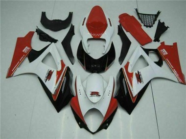 Rouge Blanc Carénages Moto Suzuki GSXR 1000 K7 2007-2008