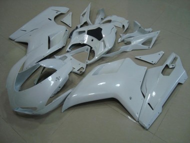 Brillant Blanc Carénage Moto Ducati 848 1098 1198 2007-2014