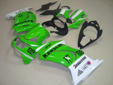 Vert et Blanc Carénage Moto Kawasaki ZX 250R 2008-2012